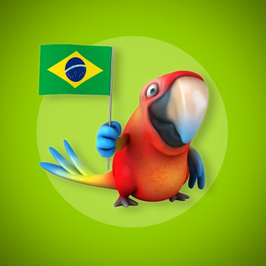 Eğlenceli çizgi film papağan