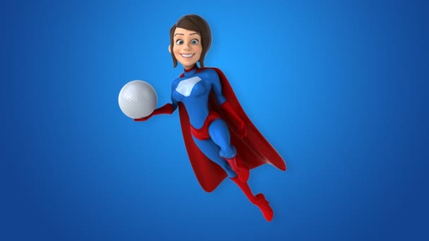 Cartoon super woman — Stock Video