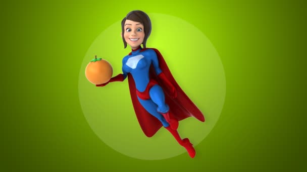 卡通超级女人 — 图库视频影像