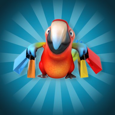 Eğlenceli çizgi film papağan