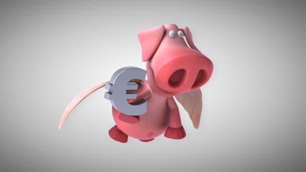 Funny cartoon pig — Stock Video