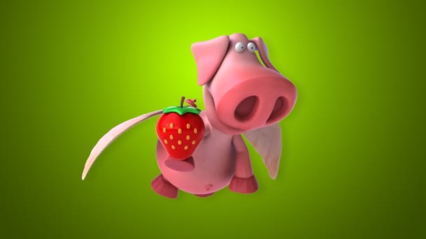 Funny cartoon pig — Stock Video