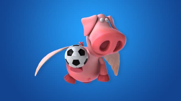 Komik karikatür domuz — Stok video