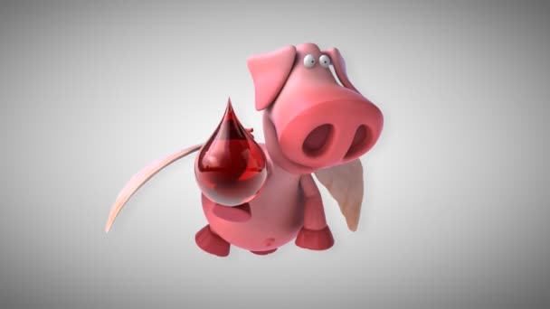 Divertente maiale cartone animato — Video Stock