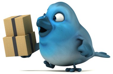 Eğlenceli çizgi film mavi kuş