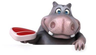 Eğlenceli çizgi film su aygırı