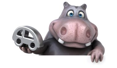 Eğlenceli çizgi film su aygırı