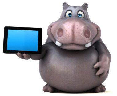 Eğlenceli çizgi film su aygırı