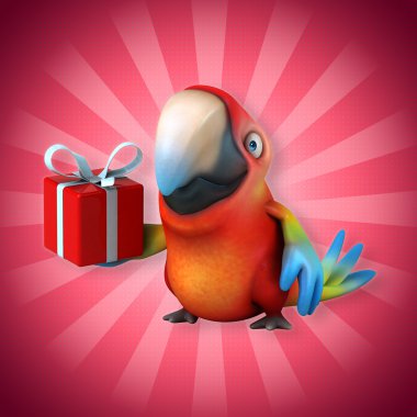 Eğlenceli çizgi film papağan