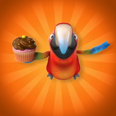 Eğlenceli çizgi film papağan