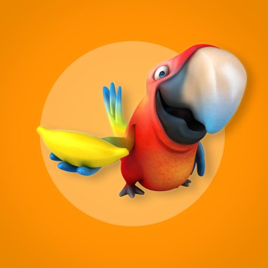 Eğlenceli çizgi film papağan