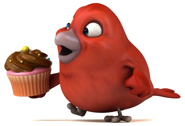 Desenho animado engraçado pássaro vermelho — Fotografia de Stock