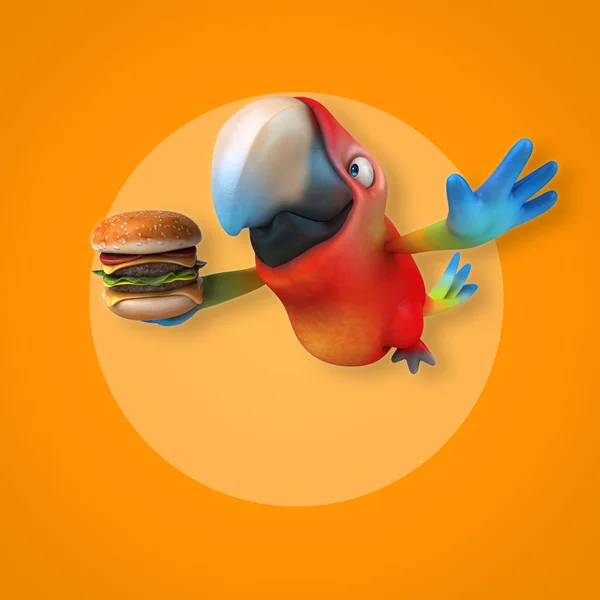 Leuke cartoon parrot — Stockfoto
