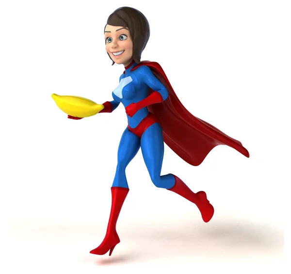 Zeichentrick-Superfrau — Stockfoto