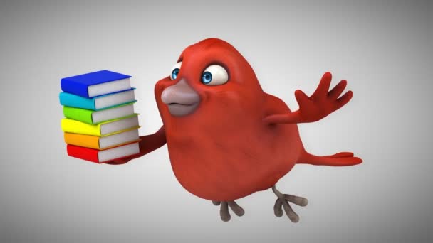 Spaß Cartoon roter Vogel — Stockvideo