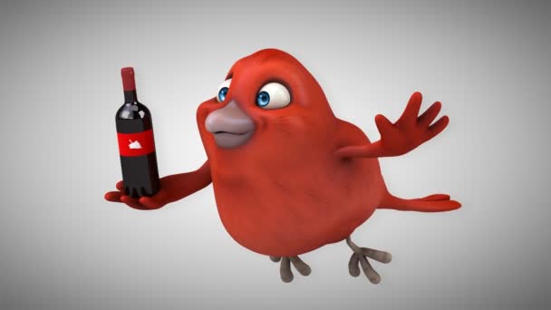 Fun cartoon red bird Royalty Free Stock Footage