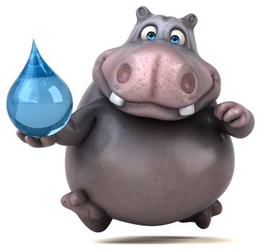 Eğlenceli çizgi film su aygırı