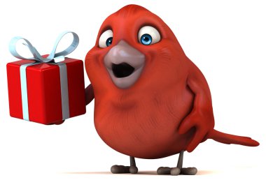 komik karikatür kırmızı kuş