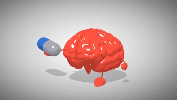 Διασκέδαση κινούμενα σχέδια εγκεφάλου — Αρχείο Βίντεο