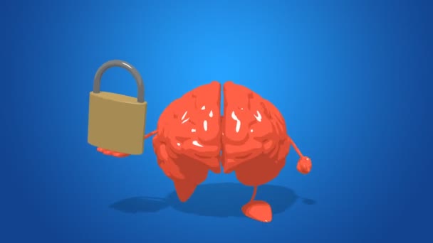 Roliga tecknade hjärnan — Stockvideo