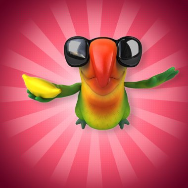 Eğlenceli çizgi film papağan