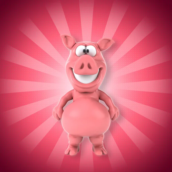 Divertente maiale cartone animato — Foto Stock