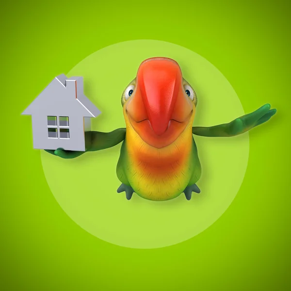 Fun cartoon parrot — Stock Photo, Image