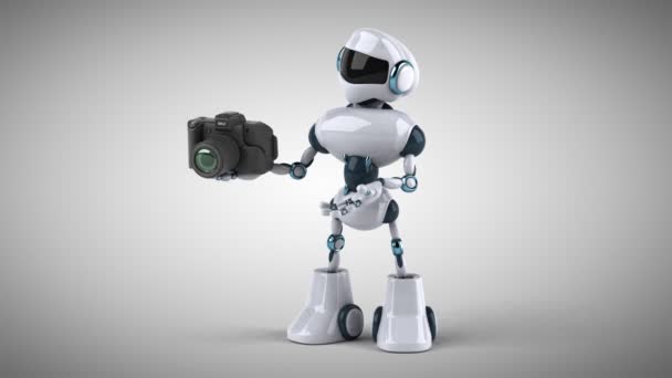 Divertido robot de dibujos animados — Vídeo de stock