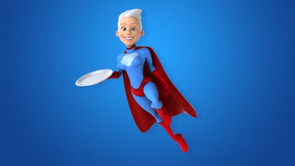 Cartoon super woman — Stock Video