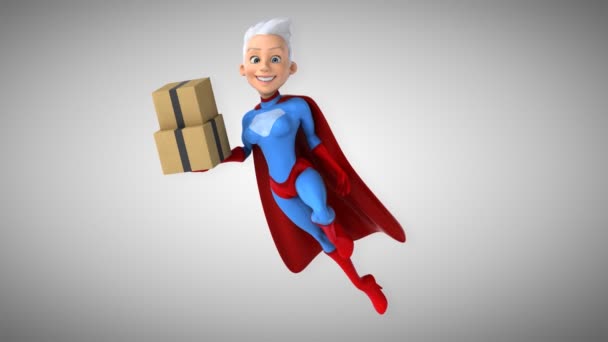 Cartoon super woman — Stock Video