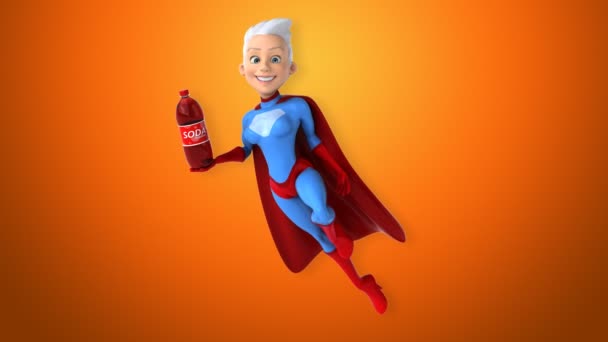 Cartoon super woman — Stock Video