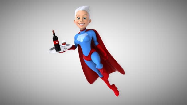 Dibujos animados Super mujer — Vídeos de Stock