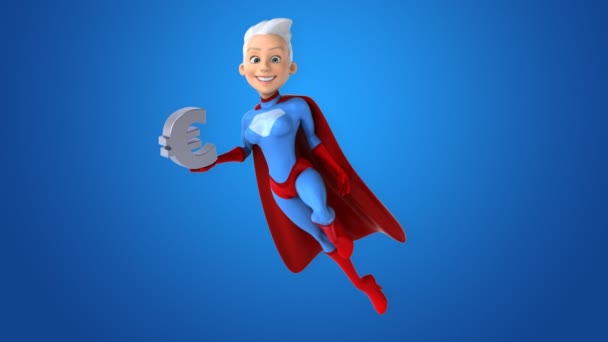 Cartoon super woman — Stock Video