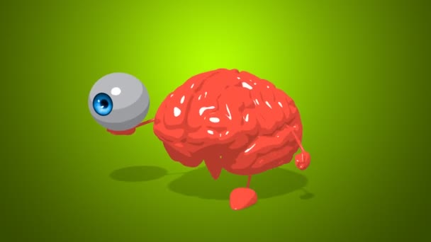 Fun мультфільму мозку — стокове відео