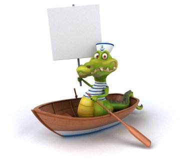 Eğlenceli çizgi film timsah