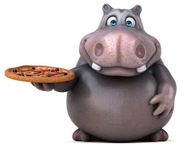 Eğlenceli çizgi film su aygırı