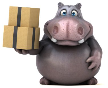 Eğlenceli çizgi film su aygırı