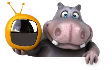 Eğlenceli çizgi film su aygırı