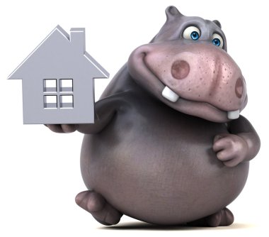 Eğlenceli çizgi film su aygırı