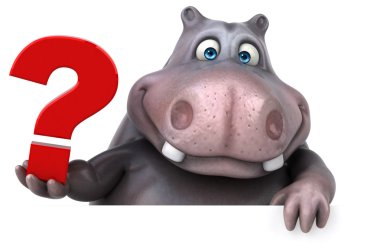 Eğlenceli çizgi film su aygırı