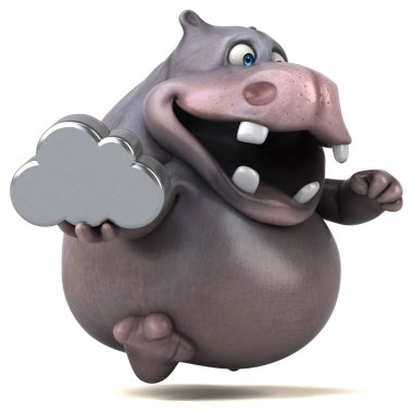 Eğlenceli çizgi film su aygırı