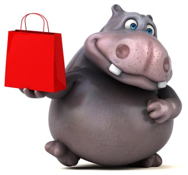 Eğlenceli çizgi film su aygırı