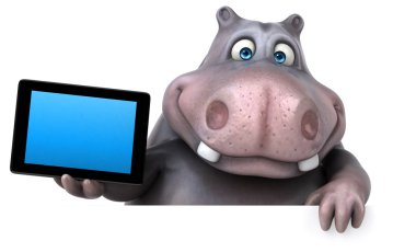 Eğlenceli çizgi film su aygırı