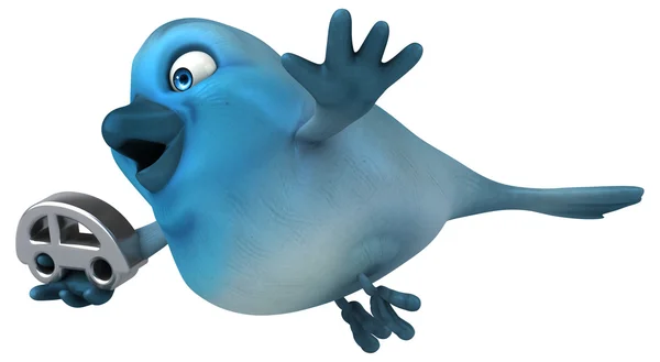 Fun cartoon Blue bird — Stock Photo, Image