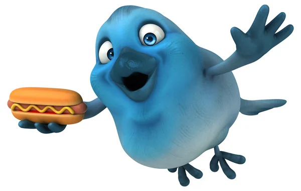 Fun cartoon Blue bird — Stock Photo, Image