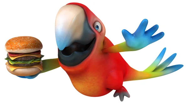 Eğlenceli çizgi film papağan — Stok fotoğraf