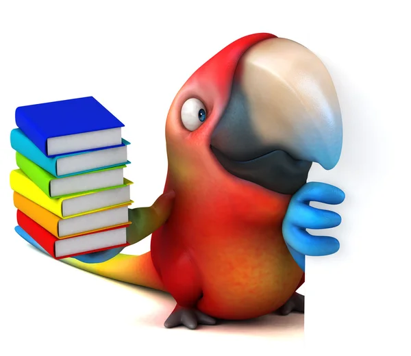 Zábavné kreslené papoušek — Stock fotografie
