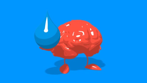 Divertido cerebro de dibujos animados — Vídeo de stock