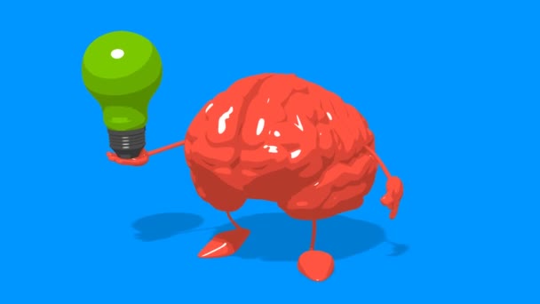 有趣的卡通大脑 — 图库视频影像