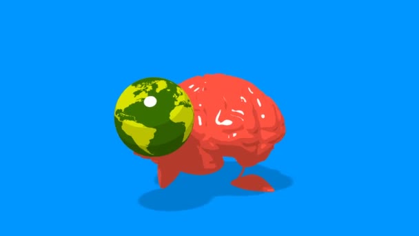 Eğlenceli çizgi film beyin — Stok video